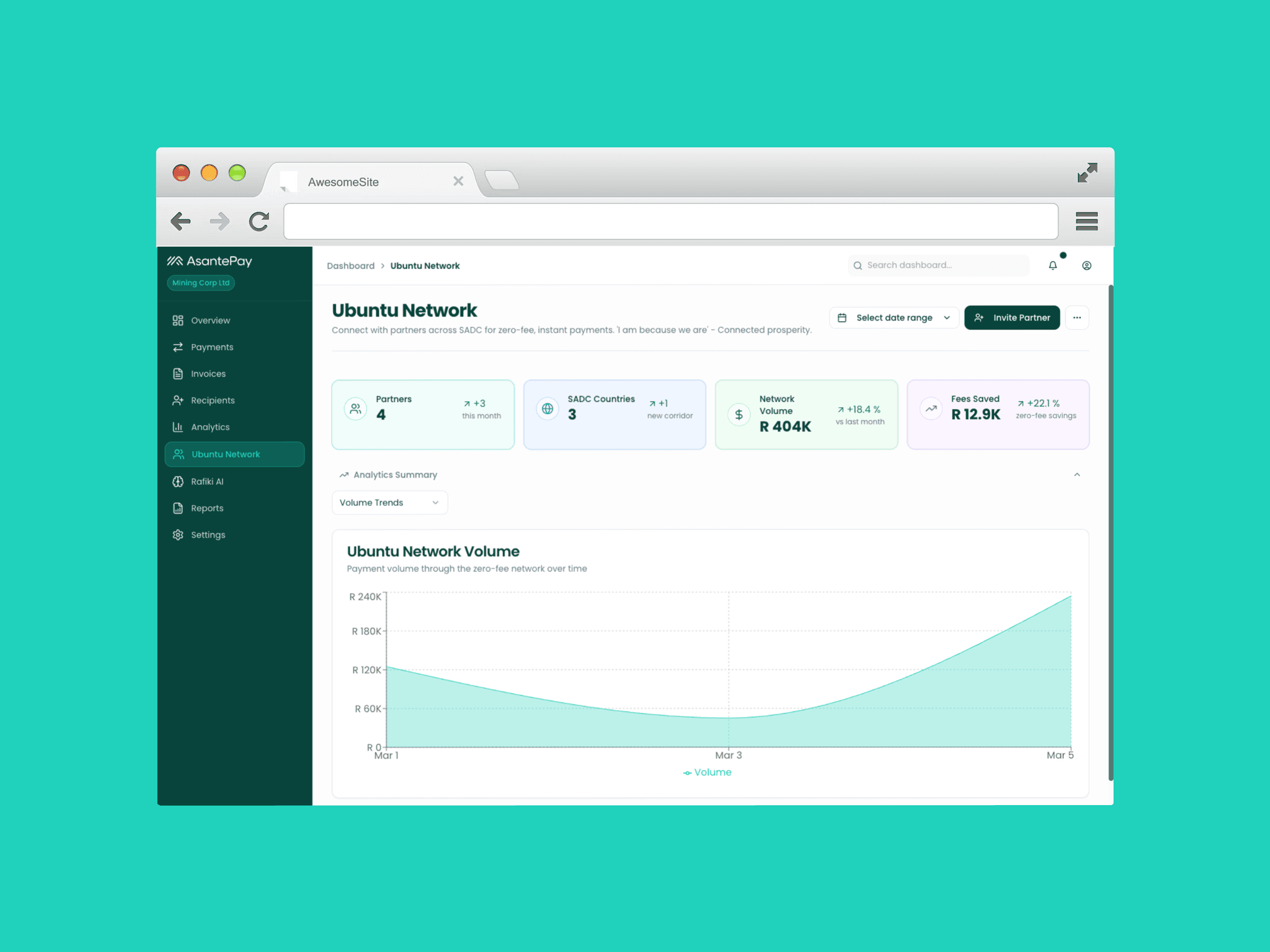 Ubuntu Network dashboard with partner analytics