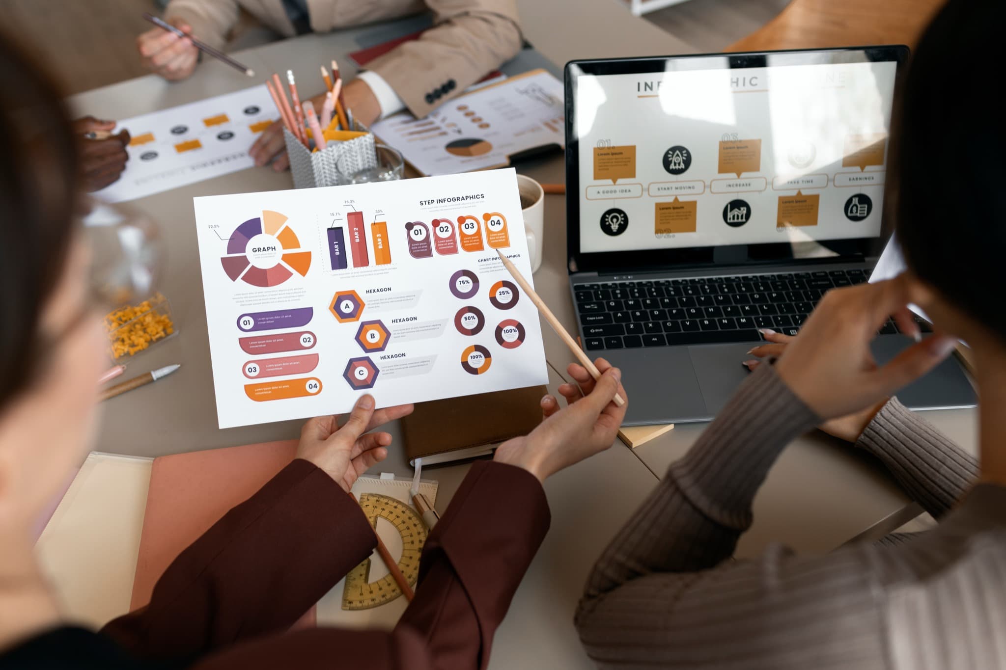 Digital product development team at work